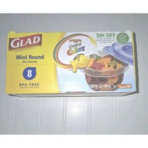 Glad 4 Oz. Clear Mini Round Container (8-Pack) with lids  BPA-Free